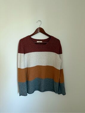 Cozy Striped Crewneck Sweater - Multi-Color by Pinque